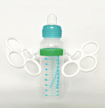 Load image into Gallery viewer, Bottle Grabbies on 8oz Baby Bottle Angled Handles
